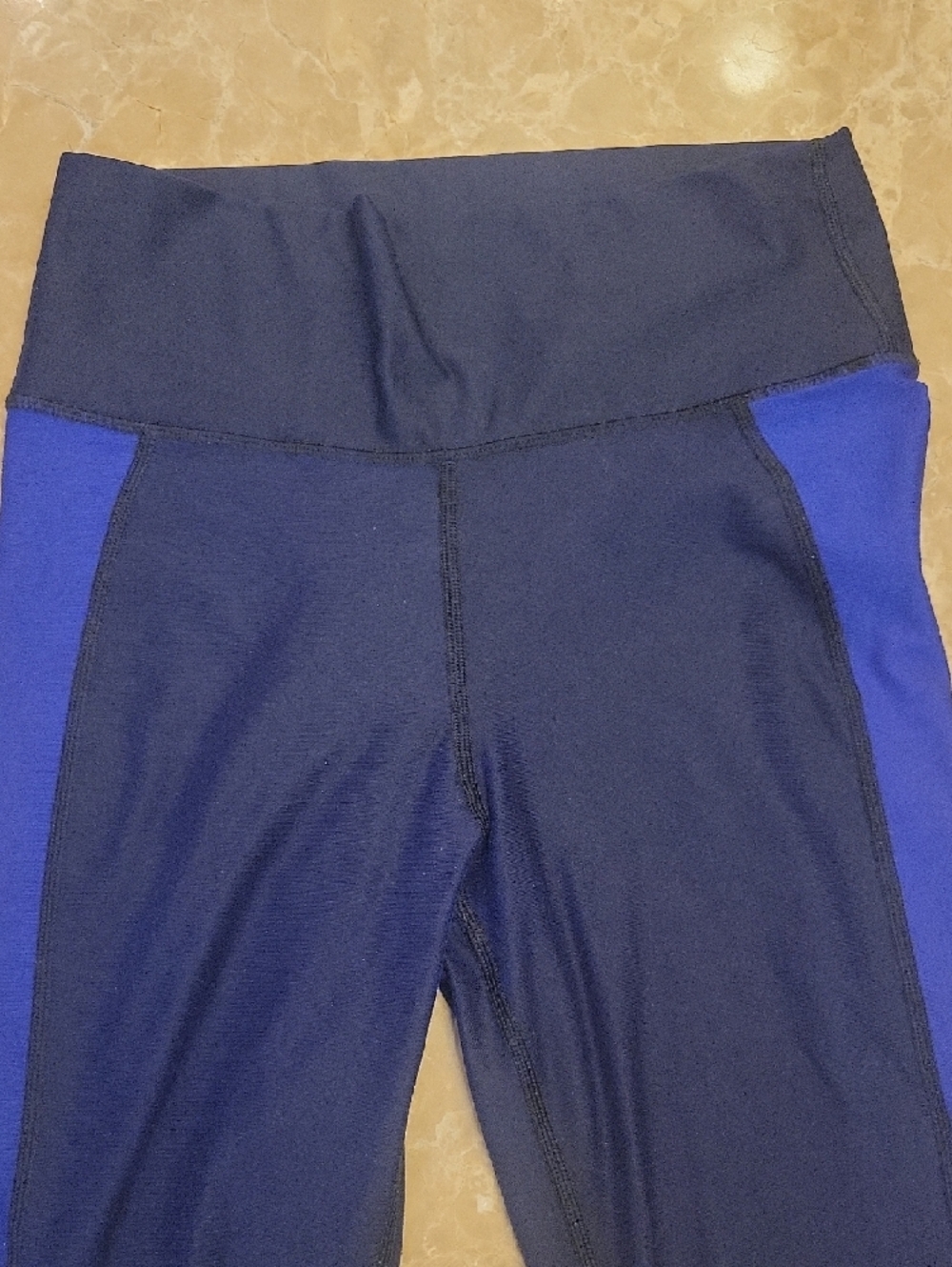 🦋 Danskin Black and Purple Colorblock Leggings, S - Picture 3 of 8